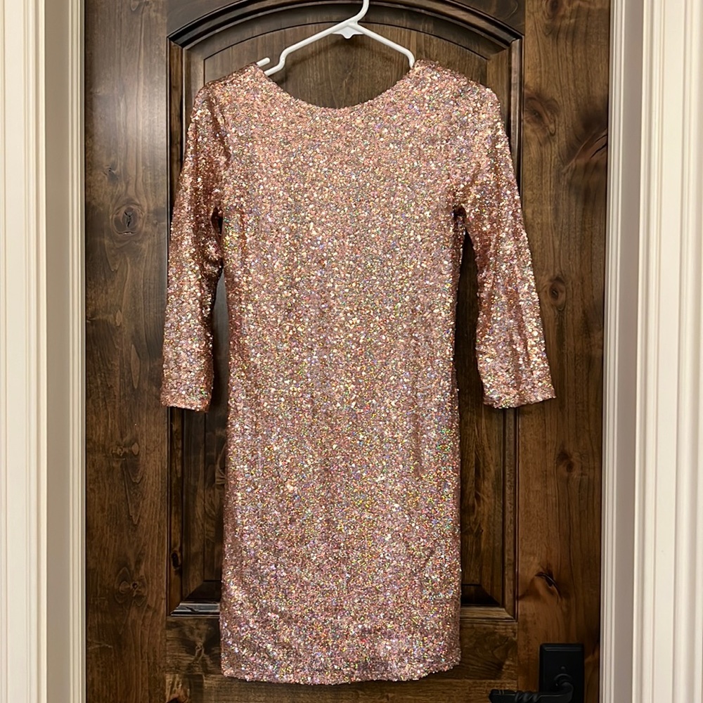 Topshop pink sequin dress